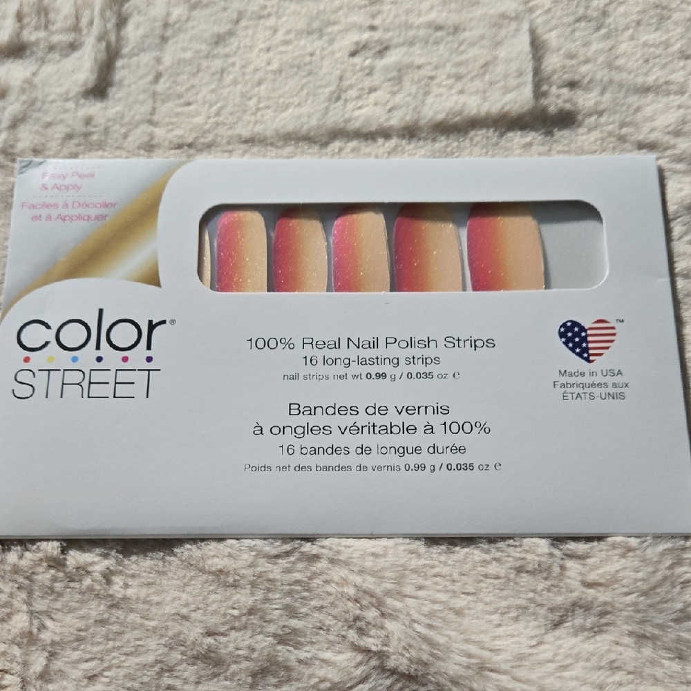 2/$15 🩷 Color Street Gradient Nail Strips - Pink, Orange, Nude